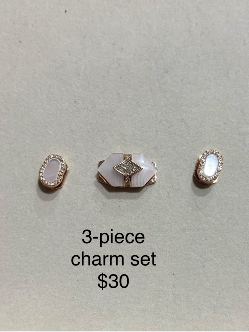 KEEP Collective Rose Gold and White Mother-of-Pearl 3-Piece Charm Set